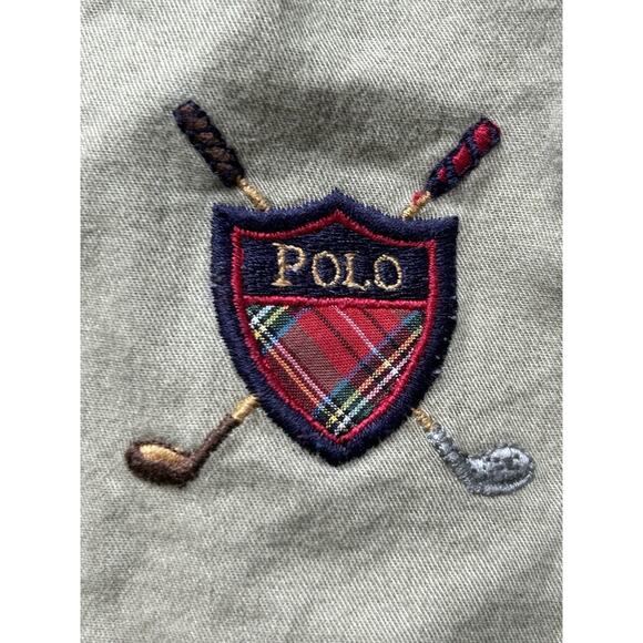Vintage Polo Ralph Lauren Golf Crest Jacket XXL Beige Tartan Collar 90s Preppy - Picture 10 of 13